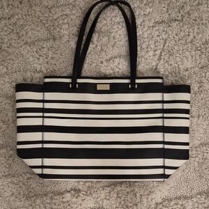 Kate Spade Black and White Striped Tote